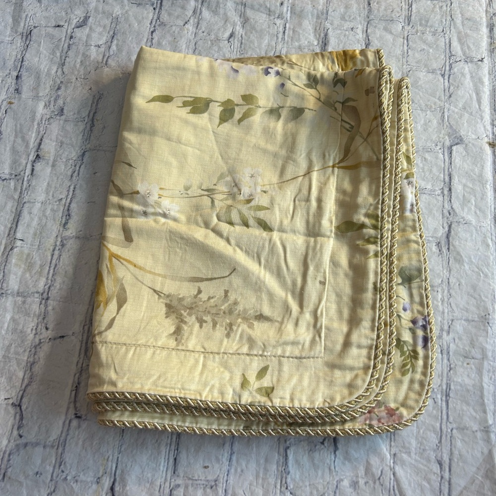 ROYAL SATEEM 100% EGYPTIAN COTTON SATEEN STANDARD SIZE PILLOW SHAMS FORAL YELLOW
